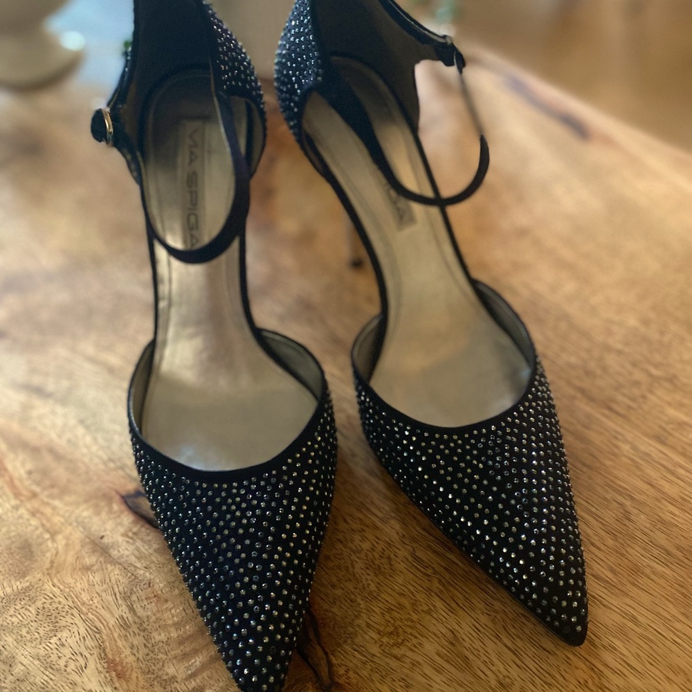 Via Spiga Abba Satin Pump with ankle strap